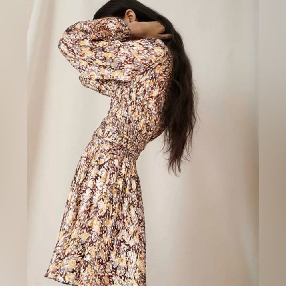 Maje Floral Long Sleeve Dress - Multicolor